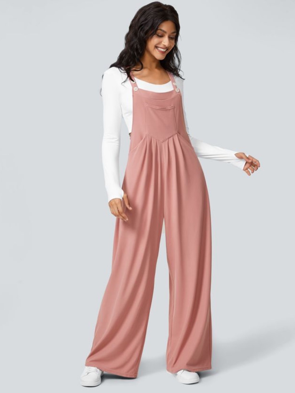 NWT Halara Pockets Waffle Casual Overalls Size Large
